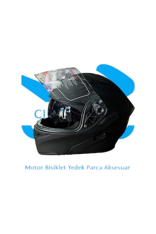 Çeneden Açılır Kask Siyah