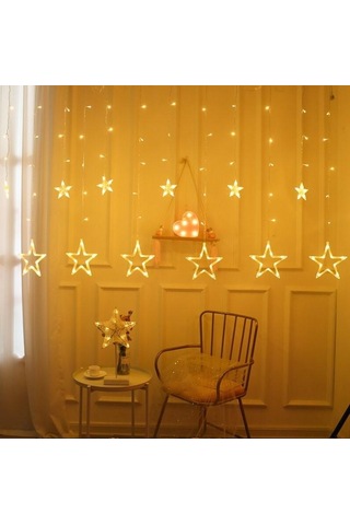 Yıldız LED Işık, Yılbaşı Süslemesi, Noel Işıkları, Mağaza Işıklan Sarı