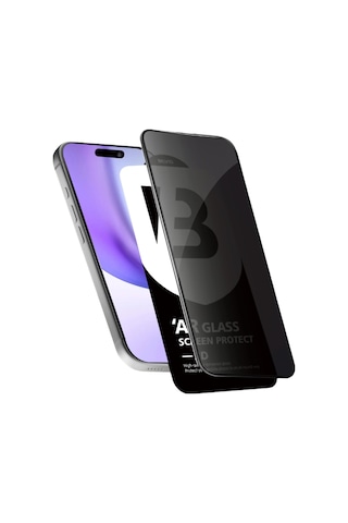 Apple iPhone Uyumlu,  15 Pro Max 5d Privacy Diamond Hayalet Cam Ekran Koruyucu