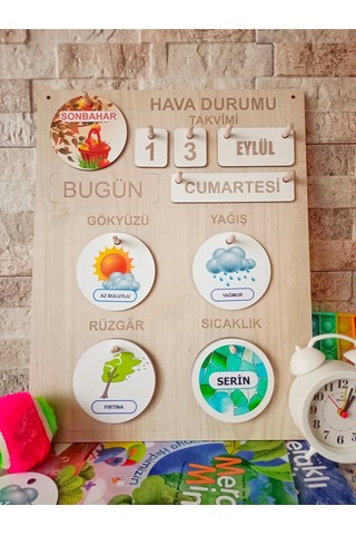 Çocuklar İçin Hava Durumu Takvimi Eğitici Geliştirici Montessori Set