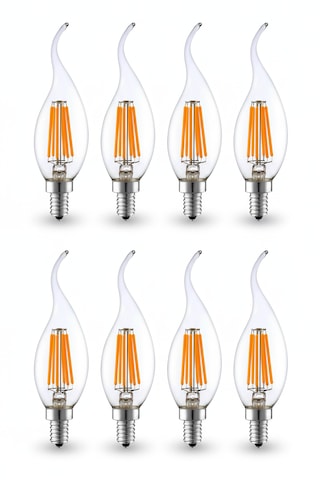 Rustik Kıvrık 4w E14 Led Ampul 400lm 8li Paket