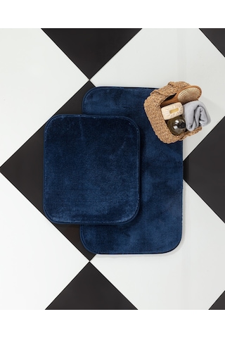 Madame Coco Carol Banyo Paspası 1kbapa05152'li Küçük Boy Set-indigo Indigo Mavi