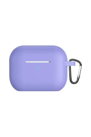 Koodmax Airpods Pro 2. Nesil Uyumlu Silikon Kılıf + Metal Kopça - Mor
