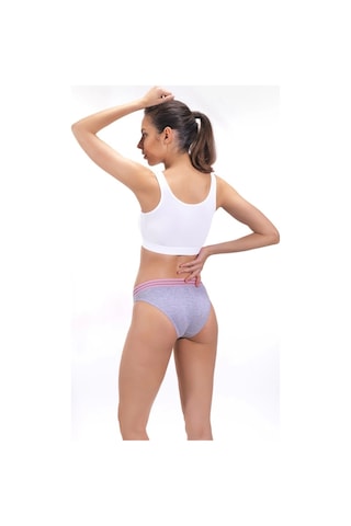 Cottonhill Gri Renk Spor Kesim %90 Pamuklu Kadın Bikini Külot Gri