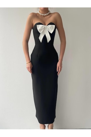 S-pazarım Harvoy Straplez Elbise Siyah