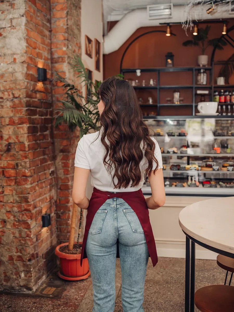 Valiver Önlüksüz, Kemerli Kısa Garson Önlüğü 68551284 Bordo