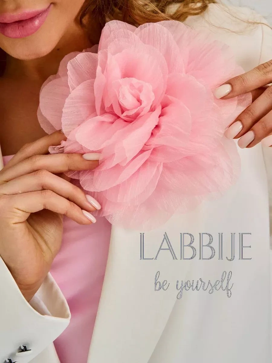 Labbıje Büyük Broş Kumaş Çiçek Fiyonk 216118726 Pembe