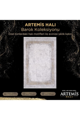 Artemis Barok - 02242a Bej-antrasit-kiremit Halı 200x290