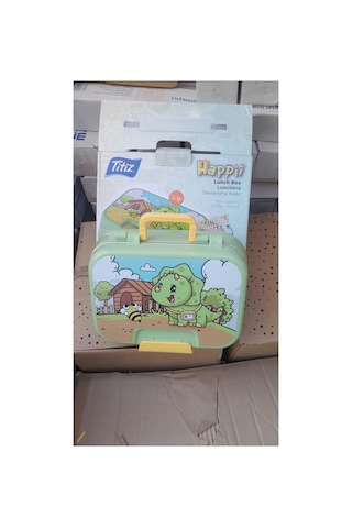 304 Paslanmaz Çelik 2 Katlı 2 Bölmeli 1030ml Happii Beslenme Çantası Temalı Lunch Box Yeşil