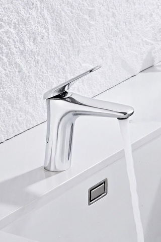 Vero Kısa Lavabo Bataryası Parlak Krom