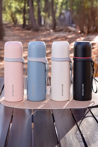 Vakumlu Paslanmaz Çelik Isı Yalıtımlı Termos Kupa 500 Ml - Siyah Siyah