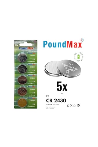 5 Adet 2430 Cr2430 Dl2430 3v Poundmax Lityum Düğme Pil, Uzun Raf Ömrü, Küçük Elektronik Cihazlar İçin Uzaktan Ku