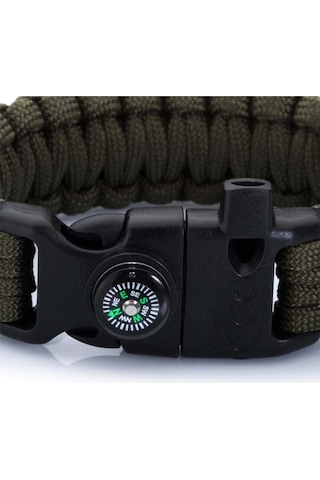 Paracord Bileklik -pusula-ateş Başlatıcı-düdük-yeşil-2020 Haki
