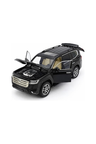 Kutulu Koleksiyon 1 / 24 Ölçek Toyota Land Cruiser Siyah Metal Araba