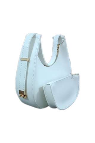 Bayan Kol Omuz Çantası Baget Çanta Beyaz