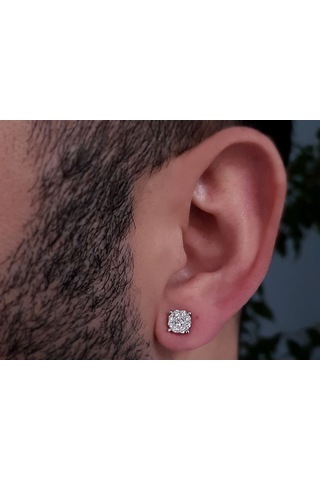 Sirius 1.50 Ct. Tektaş Görünümlü Pırlanta Erkek Küpesi  0804E0118