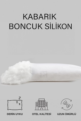 4 Adet Boncuk Silikon Yastık 900 Gram Antialerjik 50x70 Cm Premıuım Yastık Beyaz