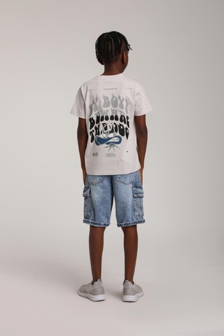 Escabel Erkek Çocuk Sırt Baskılı Tshirt Gri