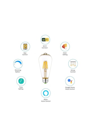 Bix SL-03 6W E27 Daylight A+ Uzaktan Kontrol ve Zaman Ayarlı 600lm Akıllı Ampül