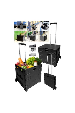 Katlanır Fonksiyonlu Koli Yük Paket Taşıma Pazar El Arabası 80kg