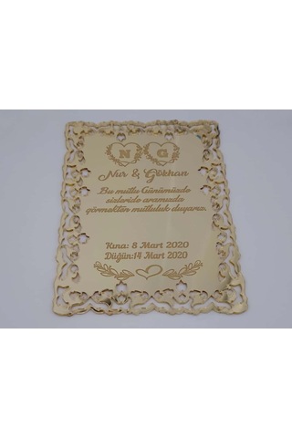 Hdrlazerdizayn Ayna Pleksi Ve Şeffaf Pleksi Işlemeli Davetiye