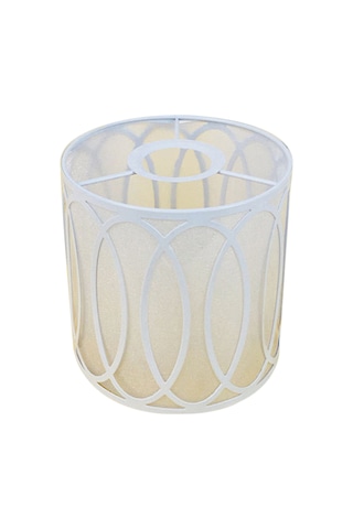 Ximistore9 Demir Avize Abajuru - E27 Beyaz Oval Işık Perdesi Beyaz