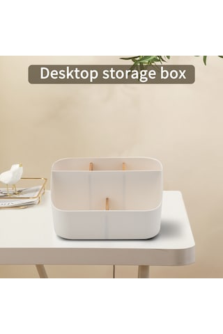 Leasetake Masa Düzenleyici Uzaktan Kumanda Tutucu Makyaj Kutusu Ev Ve Ofis İçin Beyaz