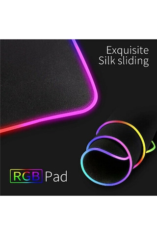 Rgb Siyah Oyuncu Mousepad Işıklı 80-30 Mouse Pad