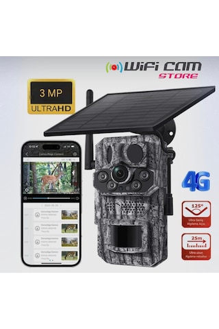 3 Sensörlü Gps Destekli 4g Sim Kartlı Solar Foto Kapan Kamera