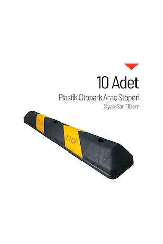 10'lu Set 110 Cm Plastik Araç Stoperi Siyah-sarı Yüksek Görünürlük-678
