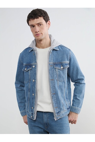 Lcw Jeans İndigo Standart Kalıp Kapüşonlu Erkek Jean Mont