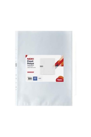 Noki 4836-P(90 Mic) A3 Dikey Poşet Dosya
