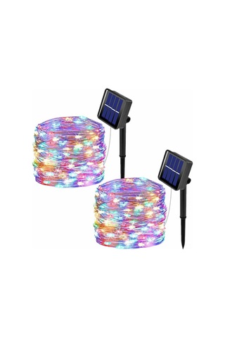 Teltree Güneş Enerjili 200 Led İp Lambası - 20m Su Geçirmez Bakır Tel, 8 Aydınlatma Modu, Dışarı/içeri, Bahçe, Düğün Dekorasyonu Diğer