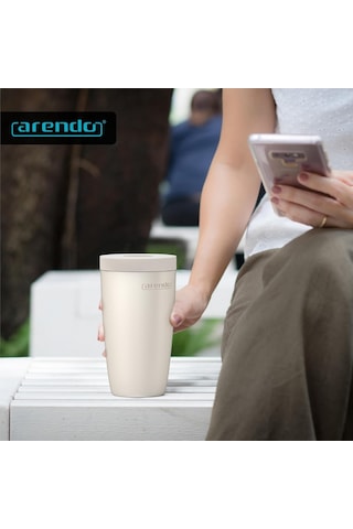 Arendo Kahve Kupası To Go Thermo 350 Ml, Paslanmaz Çelik, %100 Sızdırmaz, Tek Elle Kullanım Kahve Aksesuarları 350 Ml Çok Renkli