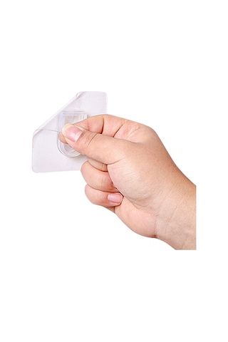 Kosona Duvar Montajlı, Çivi Olmadan Yapıştırıcı, Transparent Plasti K, 7x7cm, 1 Adet, Değiştirme Seti, Zarf Tutucu, Perde Teli Bağlayıcı