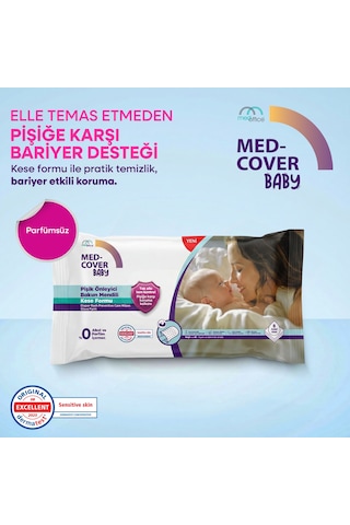 Med-cover Baby Pişik Önleyici Bakım Mendili Kese Formu 8'li x 12 Avantaj Paketi