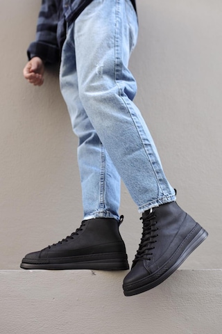 Knack Yüksek Taban Ayakkabı C-030 Siyah Siyah Taban Siyah Siyah Taban