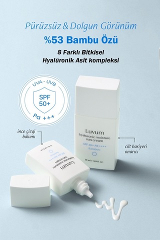 Luvum Bambu Özü ve Bitkisel Hyalüronik Asit içeren Nemlendirici Güneş Kremi Luvum Bamboo Sun