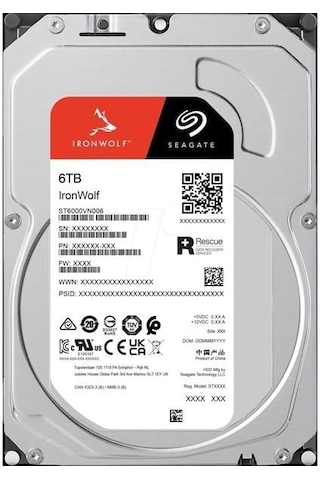 Seagate 3.5" 6tb Ironwolf St6000vn006 5900 Rpm 256mb Sata-3 Nas Diski
