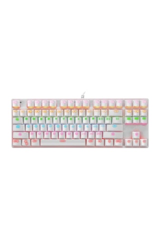 Leaven K550 Kablolu Türkçe Klavye Led Rgb 87 Tuşlu Switch Renk Seçeneği Gökkuşağı Renler Mekanik Oyuncu Işıkl Diğer