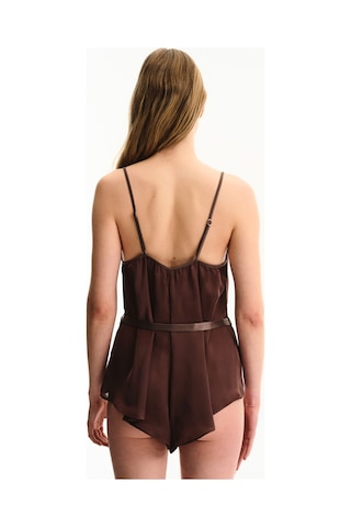 Penti Kahverengi Saten Chiffon Teddy Tulum
