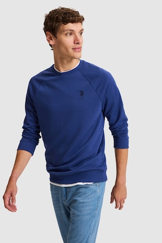 U.S. Polo Assn. Erkek İndigo Bisiklet Yaka Regular Fit Basic Sweatshirt 50329441-vr028 Indigo