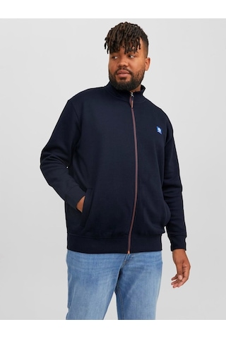 Jack & Jones Jack&Jones Fermuarlı Büyük Beden Lacivert Erkek Sweatshirt 12250426 Lacivert