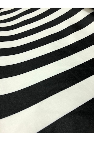 Bakırcı Kumaş Siyah Beyaz Çizgili Döşemelik Kumaş 100 x 140 cm