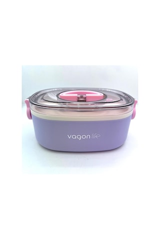 Vagonlife Paslanmaz Çelik Tek Bölmeli Yemek Kabı - Lunch Box Vgn540 Lila Lila