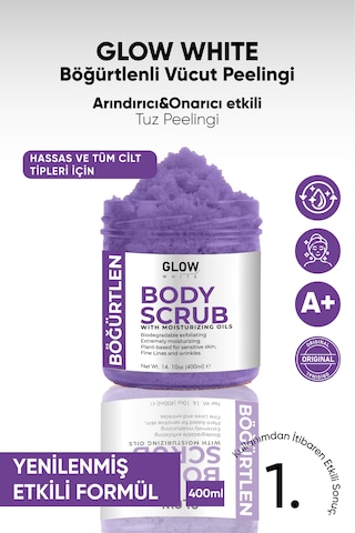 Glow Whıte Böğürtlen Body Scrub 400g Cildi Arındıran, Nemlendirici Ve Canlandırıcı Tuzlu Vücut Peelingi
