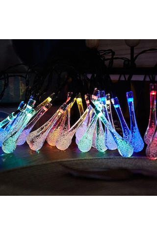 Exeo Su Damlası Solar Bahçe Parti Ledi 50 Led Lamba Aydınlatma