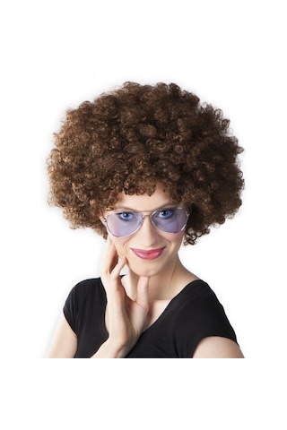Kahve Renk Kıvırcık Afro Bonus Peruk Çocuk
