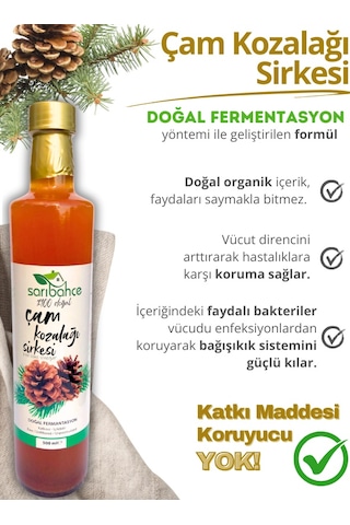 Çam Kozalağı Sirkesi 500 Ml - Organik Doğal Fermantasyon