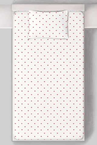 Organik Tek Kişilik Lastikli Çarşaf Seti - Kalp Yağmuru Renkli